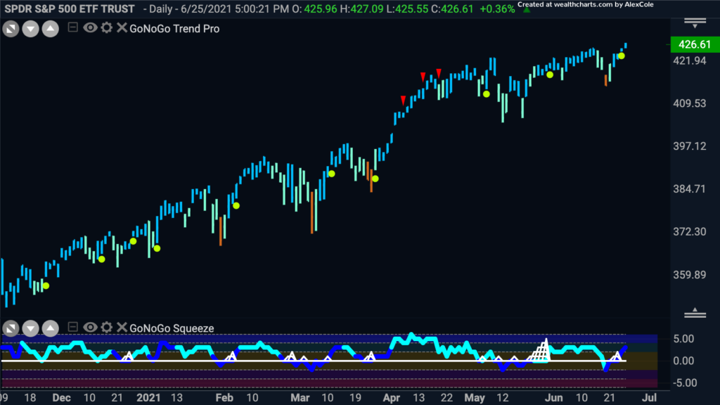 S&P 500 Daily GoNoGo Trend Chart $SPY 062521