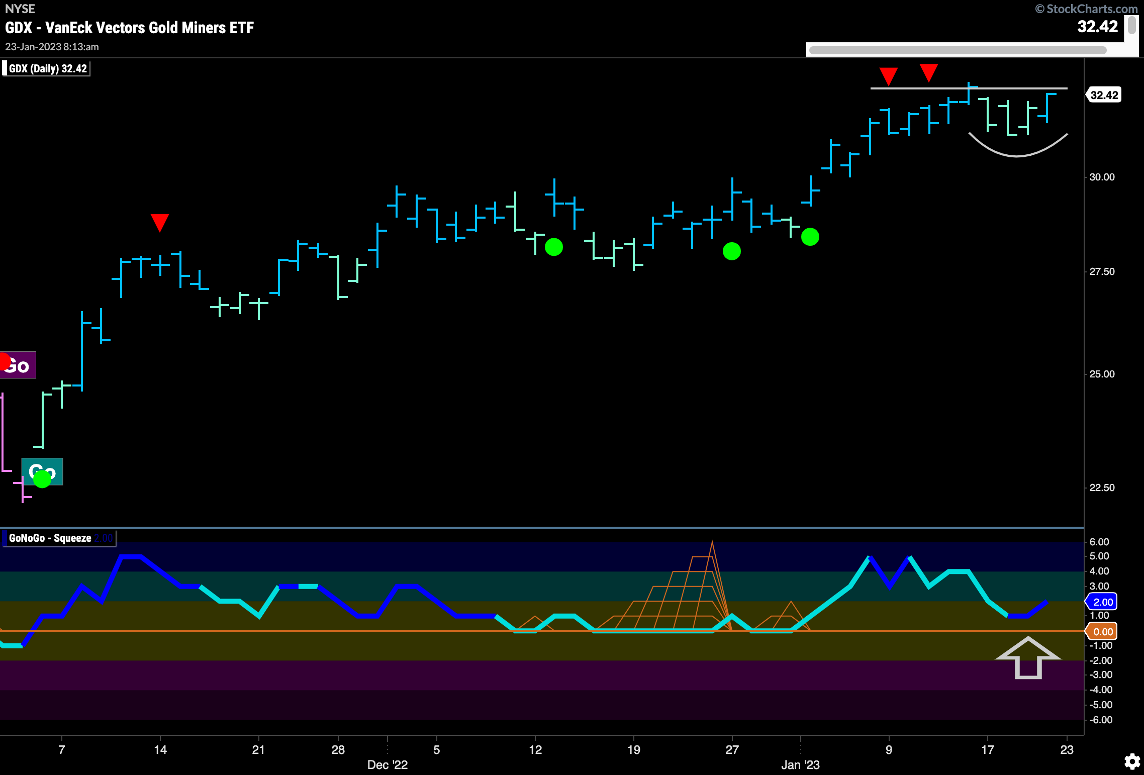 GDX daily 012323