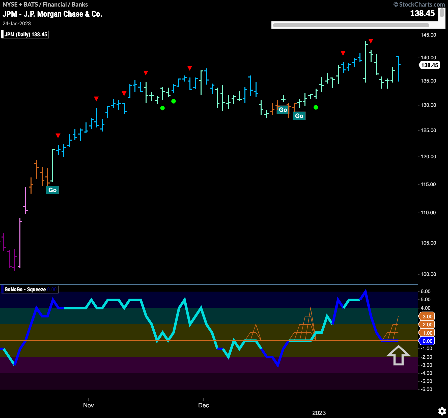 $JPM looks for support in “Go” trend