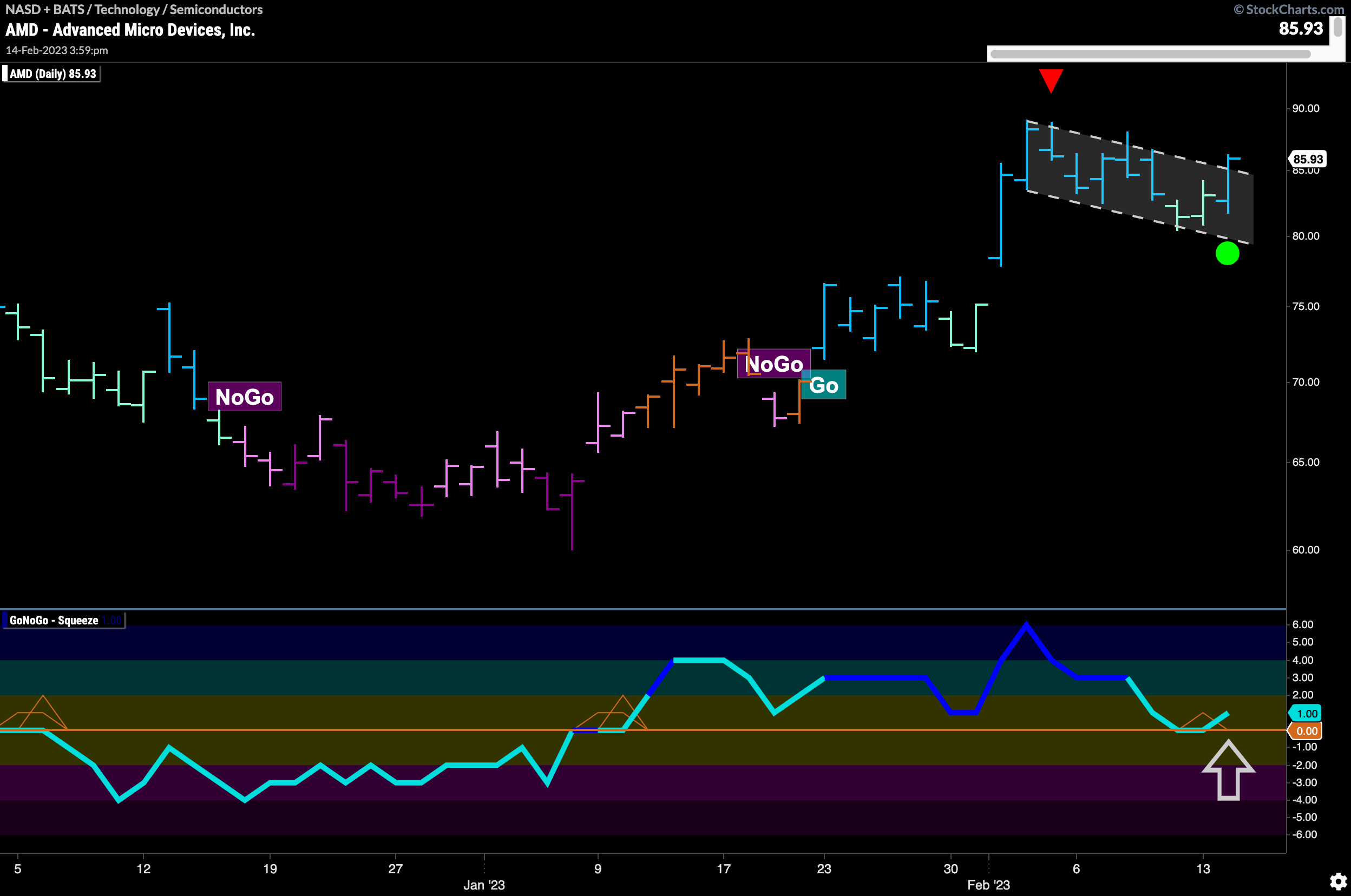 $AMD possible bull flag in “GO” trend?