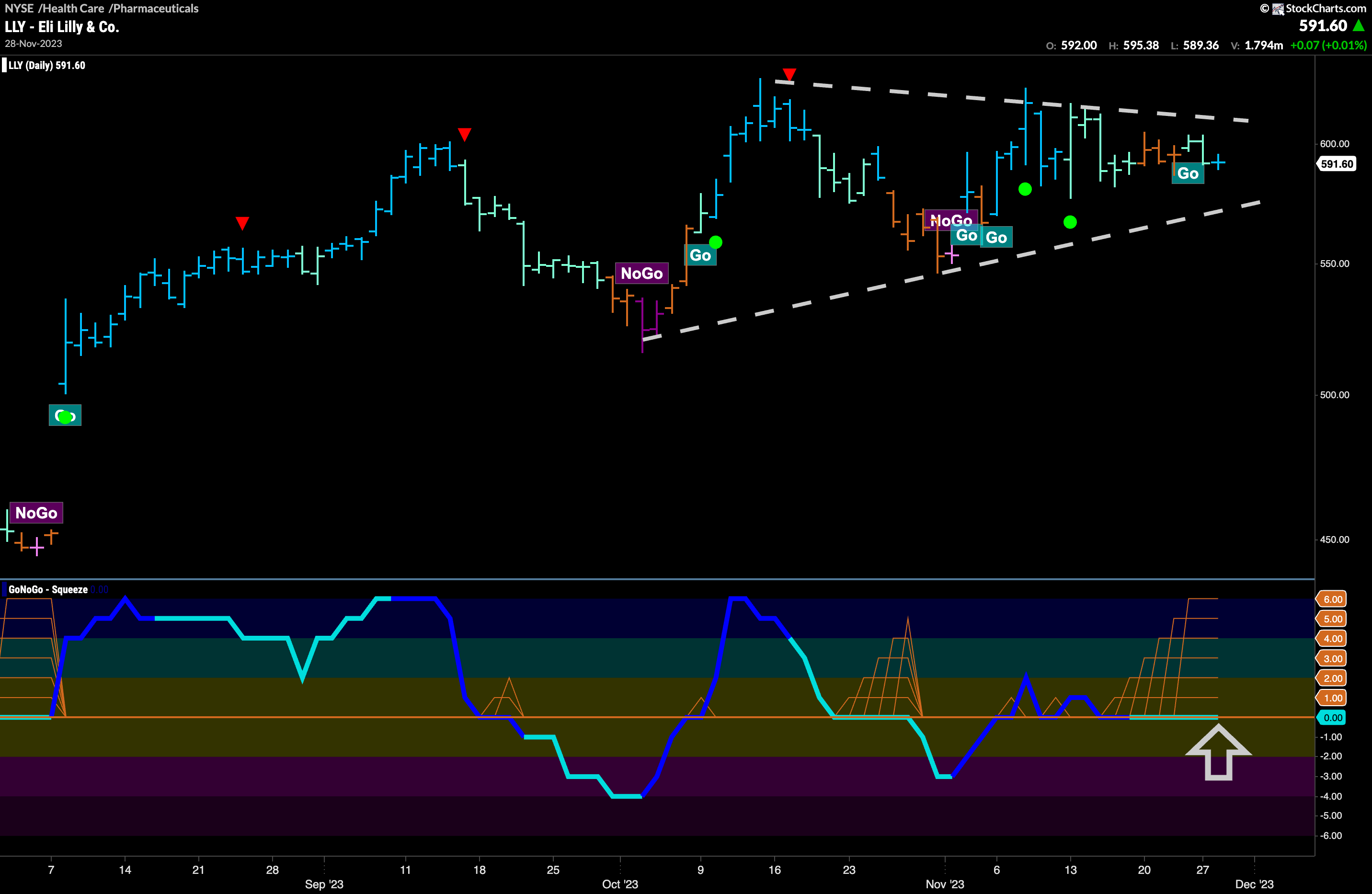 $LLY looks to break out in “GO” trend