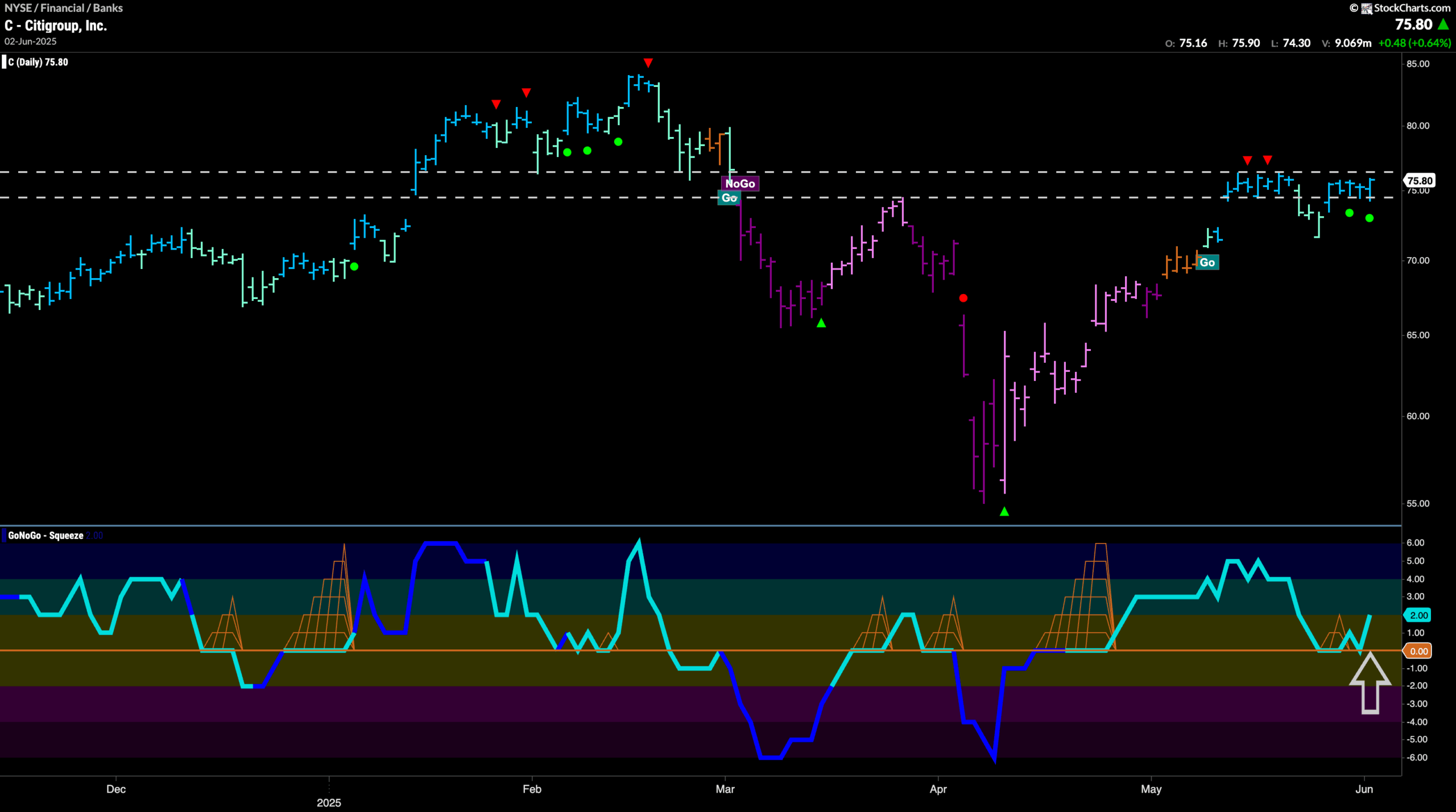 $C Looks for New High in “Go” Trend