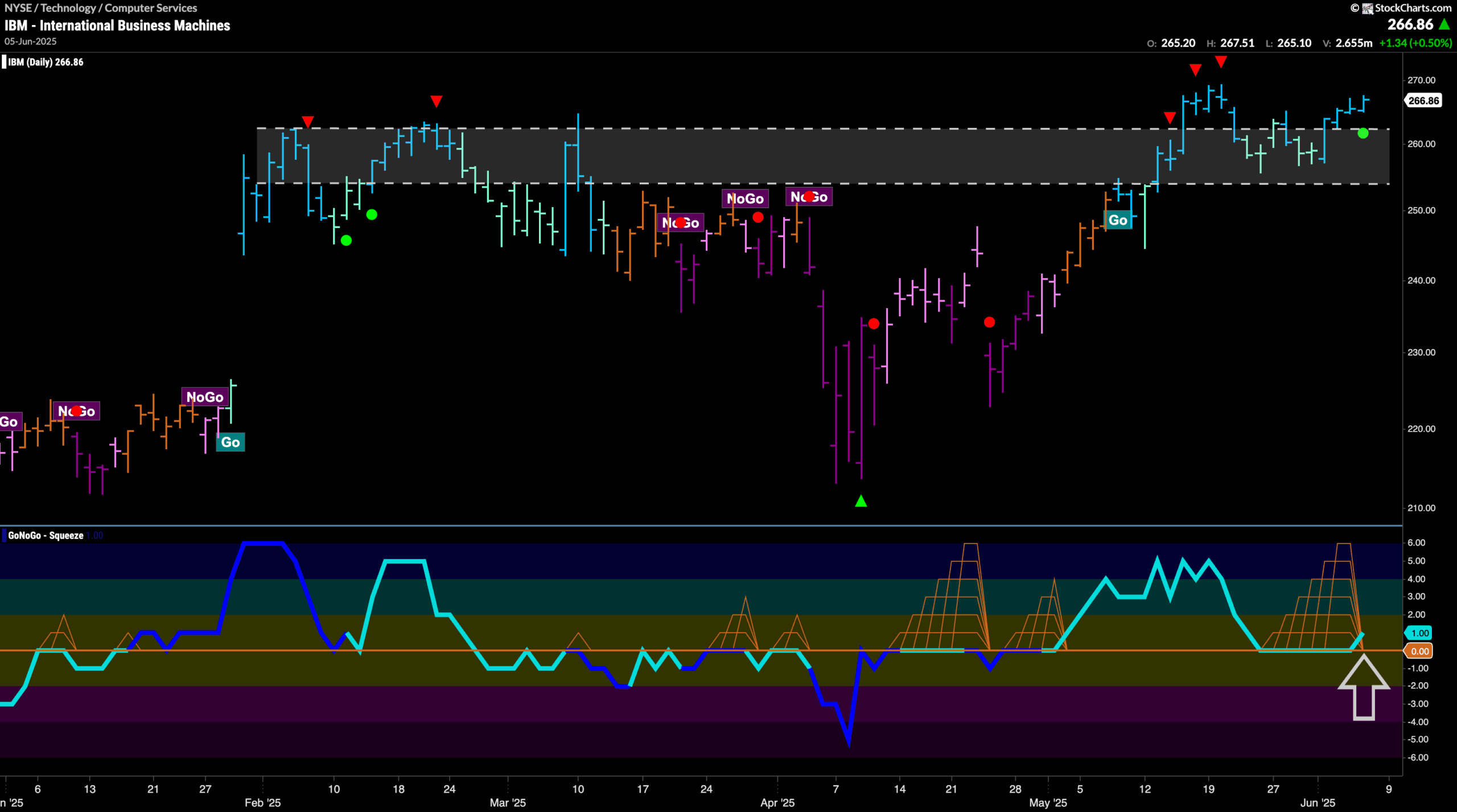 $IBM Looks for New high in “Go” Trend