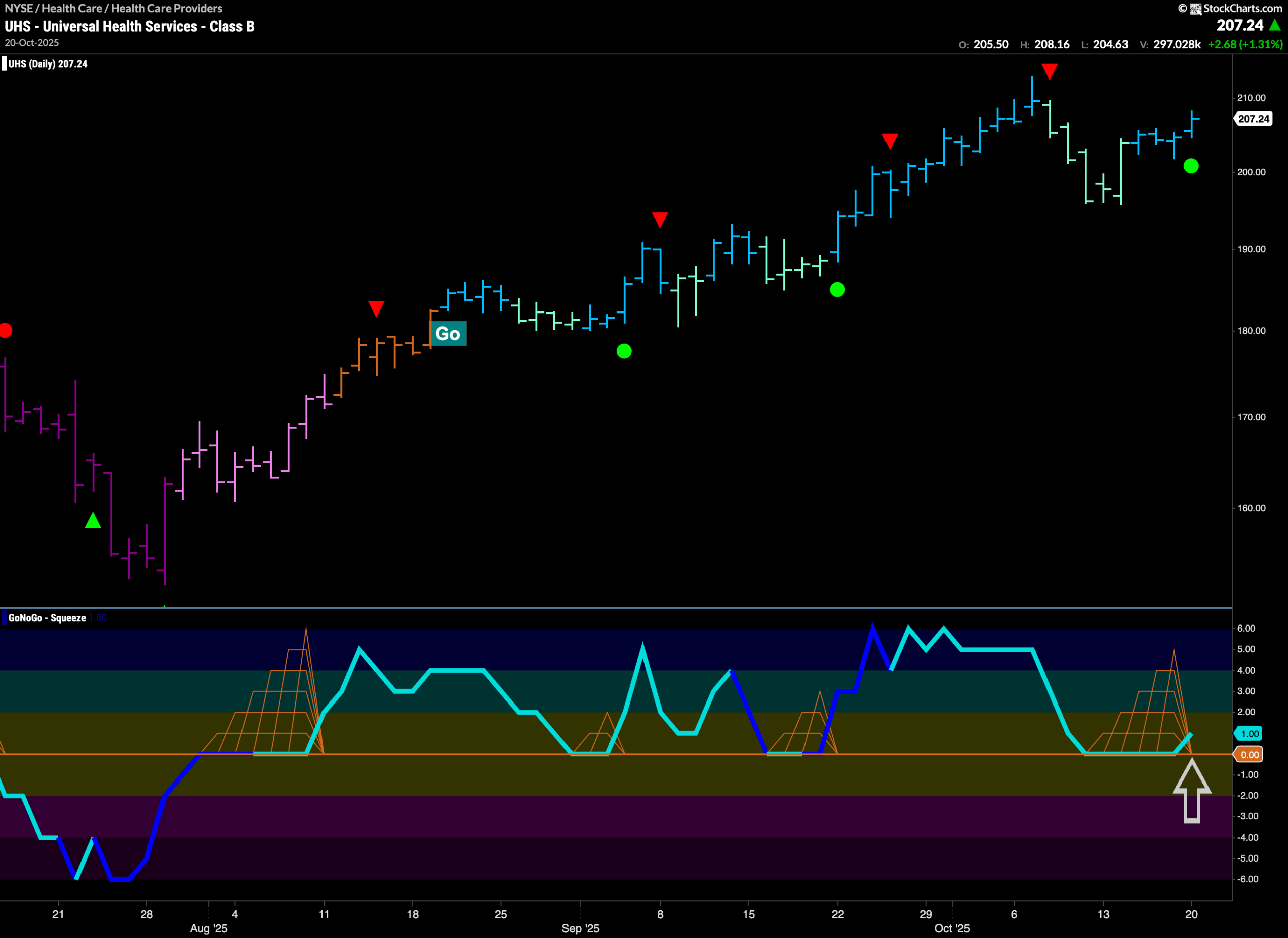 $UHS Looks for New High in “Go” Trend