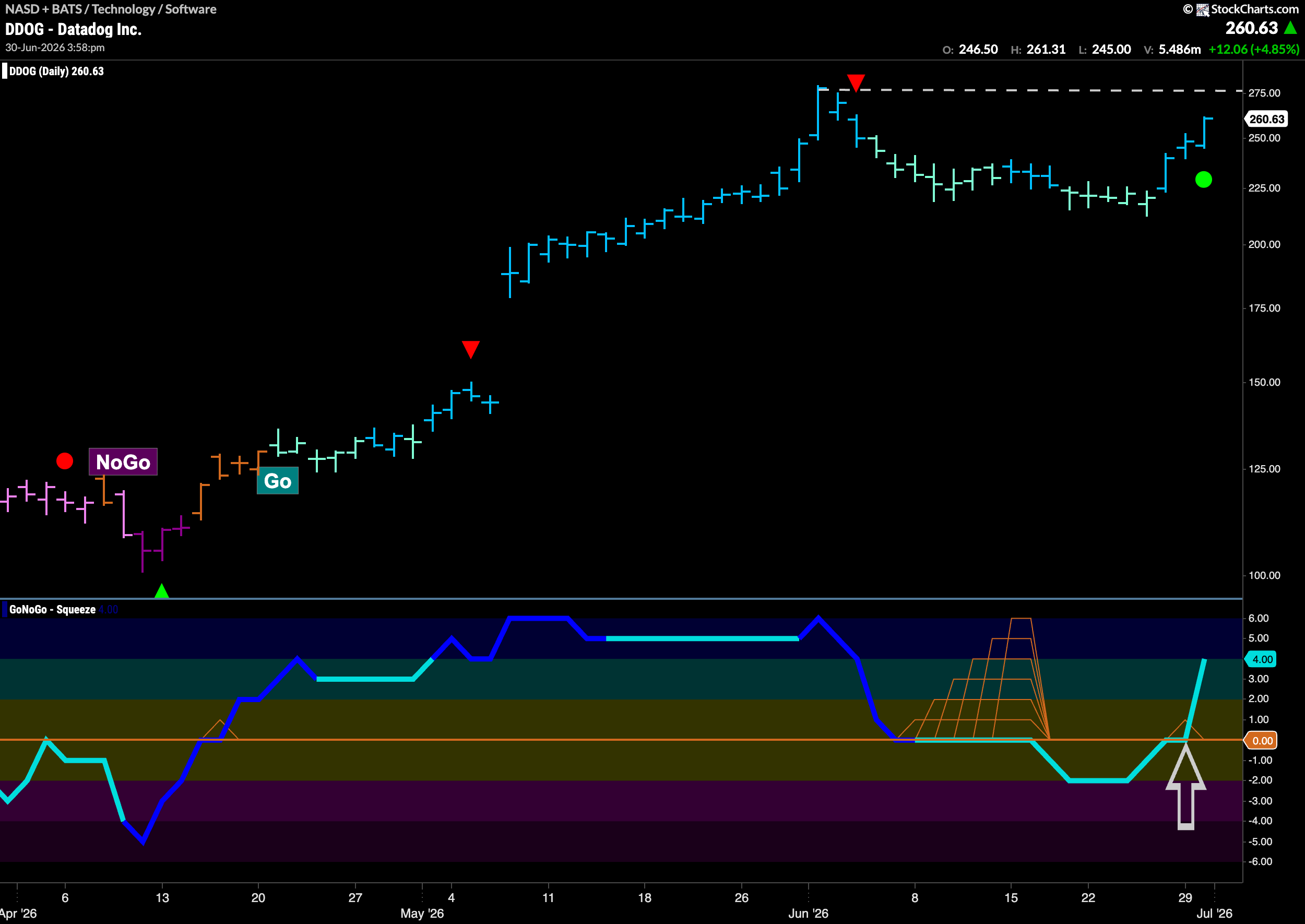 $DDOG Looks for New High In “Go” Trend